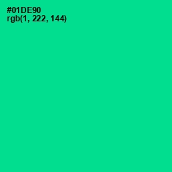 #01DE90 - Caribbean Green Color Image