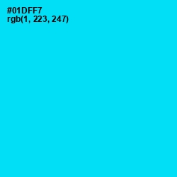 #01DFF7 - Bright Turquoise Color Image