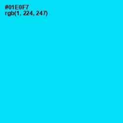 #01E0F7 - Cyan / Aqua Color Image