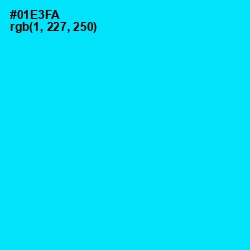 #01E3FA - Cyan / Aqua Color Image