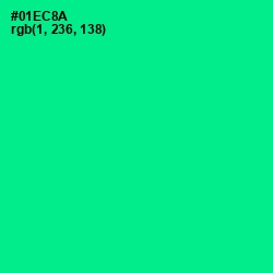 #01EC8A - Caribbean Green Color Image
