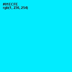 #01ECFE - Cyan / Aqua Color Image