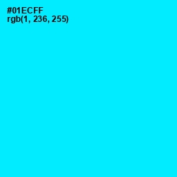 #01ECFF - Cyan / Aqua Color Image