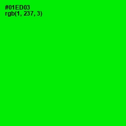 #01ED03 - Green Color Image