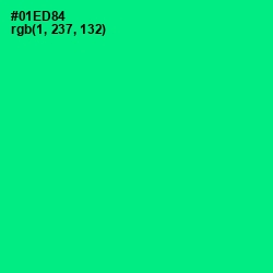 #01ED84 - Caribbean Green Color Image