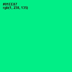 #01EE87 - Caribbean Green Color Image