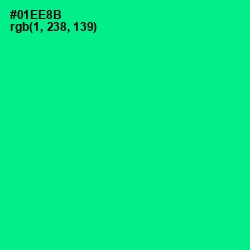 #01EE8B - Caribbean Green Color Image
