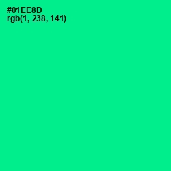 #01EE8D - Caribbean Green Color Image