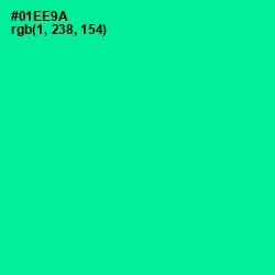 #01EE9A - Caribbean Green Color Image