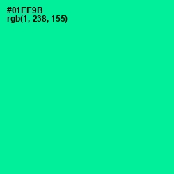 #01EE9B - Caribbean Green Color Image