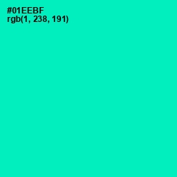 #01EEBF - Caribbean Green Color Image