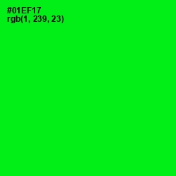 #01EF17 - Green Color Image