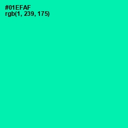 #01EFAF - Caribbean Green Color Image