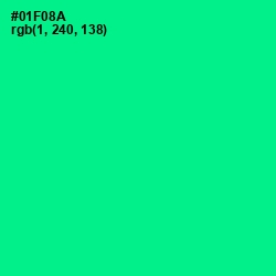 #01F08A - Caribbean Green Color Image