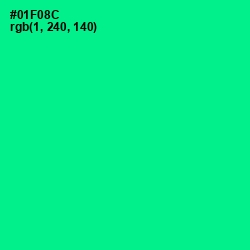 #01F08C - Caribbean Green Color Image