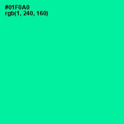 #01F0A0 - Caribbean Green Color Image