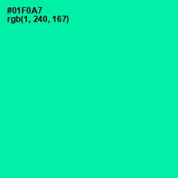 #01F0A7 - Caribbean Green Color Image