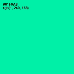 #01F0A8 - Caribbean Green Color Image