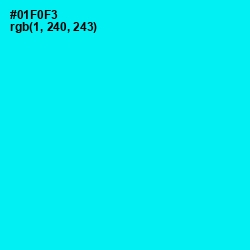 #01F0F3 - Cyan / Aqua Color Image