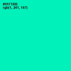 #01F1BB - Caribbean Green Color Image
