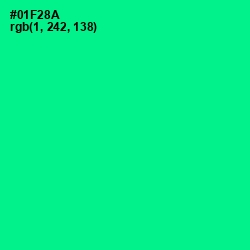 #01F28A - Caribbean Green Color Image