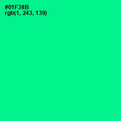 #01F38B - Caribbean Green Color Image