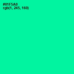 #01F5A0 - Caribbean Green Color Image