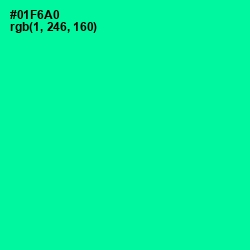 #01F6A0 - Caribbean Green Color Image