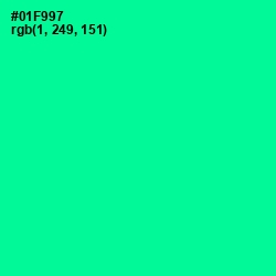 #01F997 - Caribbean Green Color Image