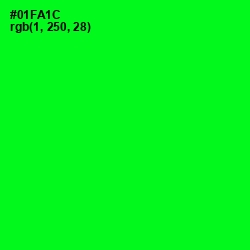 #01FA1C - Green Color Image