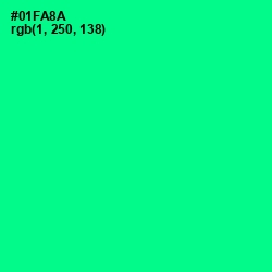 #01FA8A - Caribbean Green Color Image