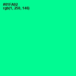 #01FA92 - Caribbean Green Color Image