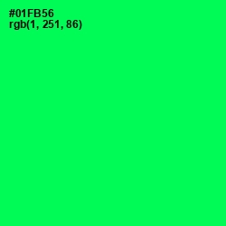 #01FB56 - Malachite Color Image