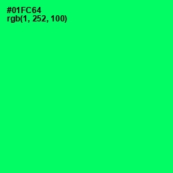 #01FC64 - Spring Green Color Image