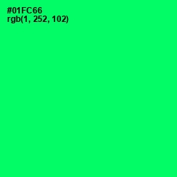 #01FC66 - Spring Green Color Image