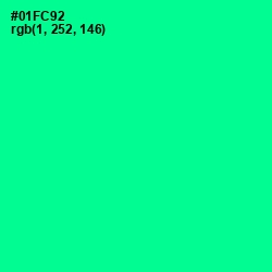 #01FC92 - Caribbean Green Color Image