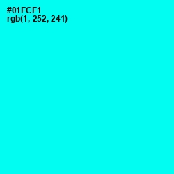 #01FCF1 - Cyan / Aqua Color Image