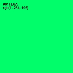 #01FE6A - Spring Green Color Image