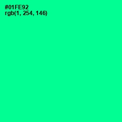 #01FE92 - Caribbean Green Color Image