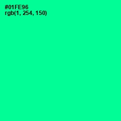 #01FE96 - Caribbean Green Color Image