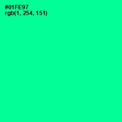 #01FE97 - Caribbean Green Color Image