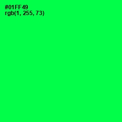 #01FF49 - Malachite Color Image