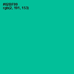 #02BF99 - Persian Green Color Image