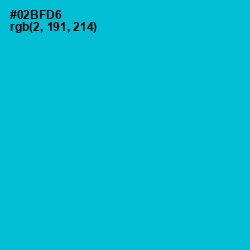 #02BFD6 - Cerulean Color Image