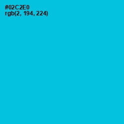 #02C2E0 - Robin's Egg Blue Color Image