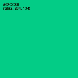 #02CC86 - Caribbean Green Color Image