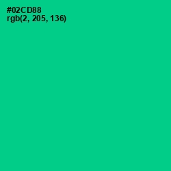 #02CD88 - Caribbean Green Color Image