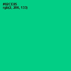 #02CE85 - Caribbean Green Color Image