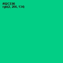 #02CE86 - Caribbean Green Color Image
