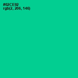 #02CE92 - Caribbean Green Color Image